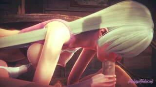 Nanatsu не Taizai Hentai - Елизабет си го цица и навлезе